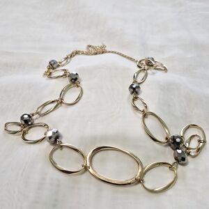 Elegant Gold and Silver Link Necklace